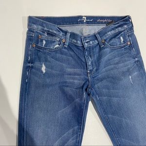 7 For All Mankind Womens Jeans Straight Leg Blue